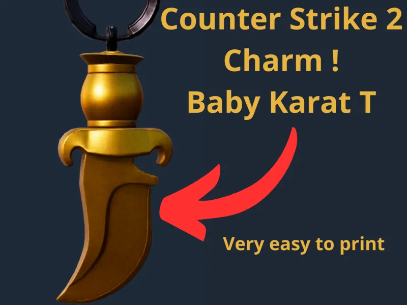 Baby Karat T Charm – 3D Printable CS2 Keychain