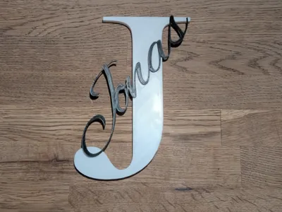 3D - Letter J with Name – Jonas