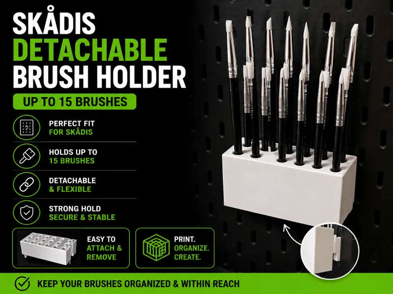 SKÅDIS Detachable Brush Holder – Up to 15 Brushes
