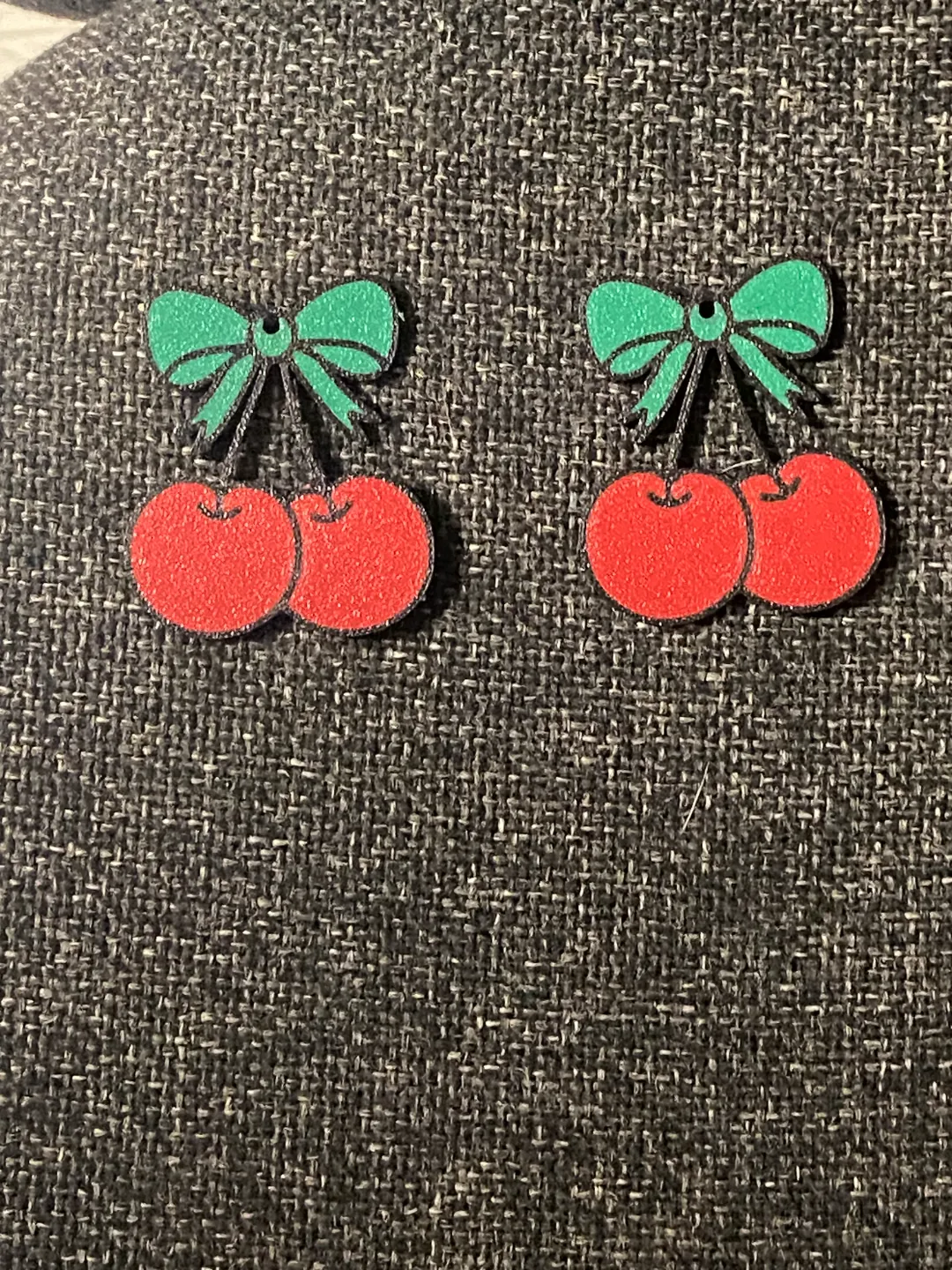 cherry earrings view 2
