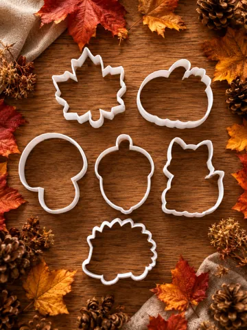 Modelo para impresión 3D: Herbstliche Cookie- & Herbst Plätzchenausstecher — vista de referencia 3