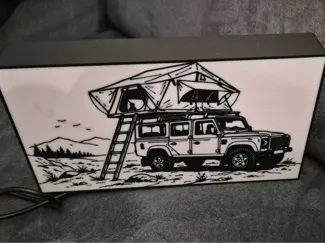 Jeep mit Dachzelt Camping Leuchtkasten Lightbox