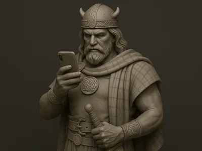 celtic warrior on the phone