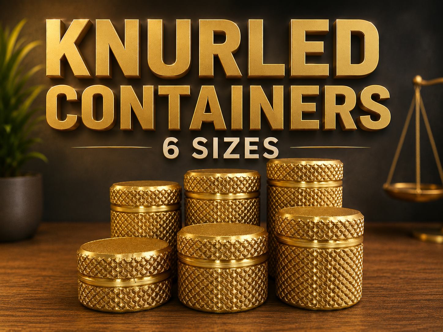Knurled Container Set - 6 Sizes