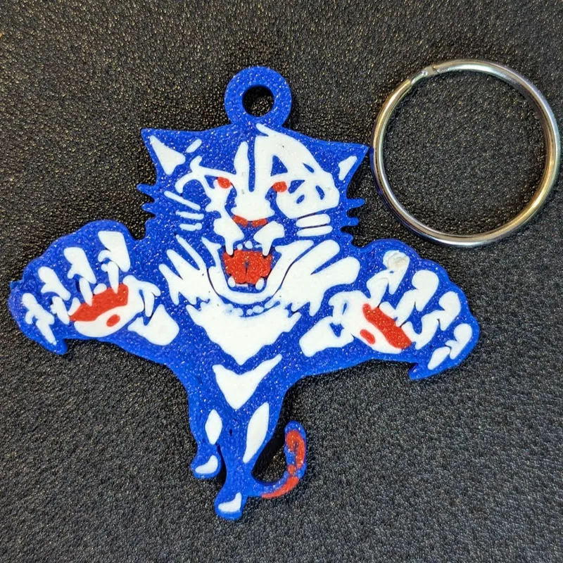 School Mascot Panther Keychain
