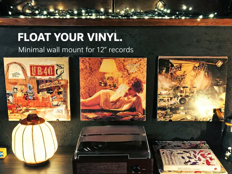 Floating Wall Mount for Vinyl Records (12”)