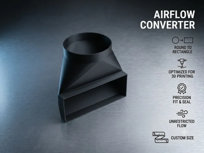 Parametric Duct Adapter Flat to Round