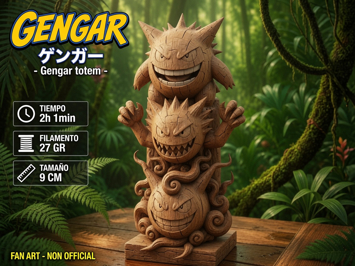 Gastly Haunter Gengar Wooden Totem Pokemon