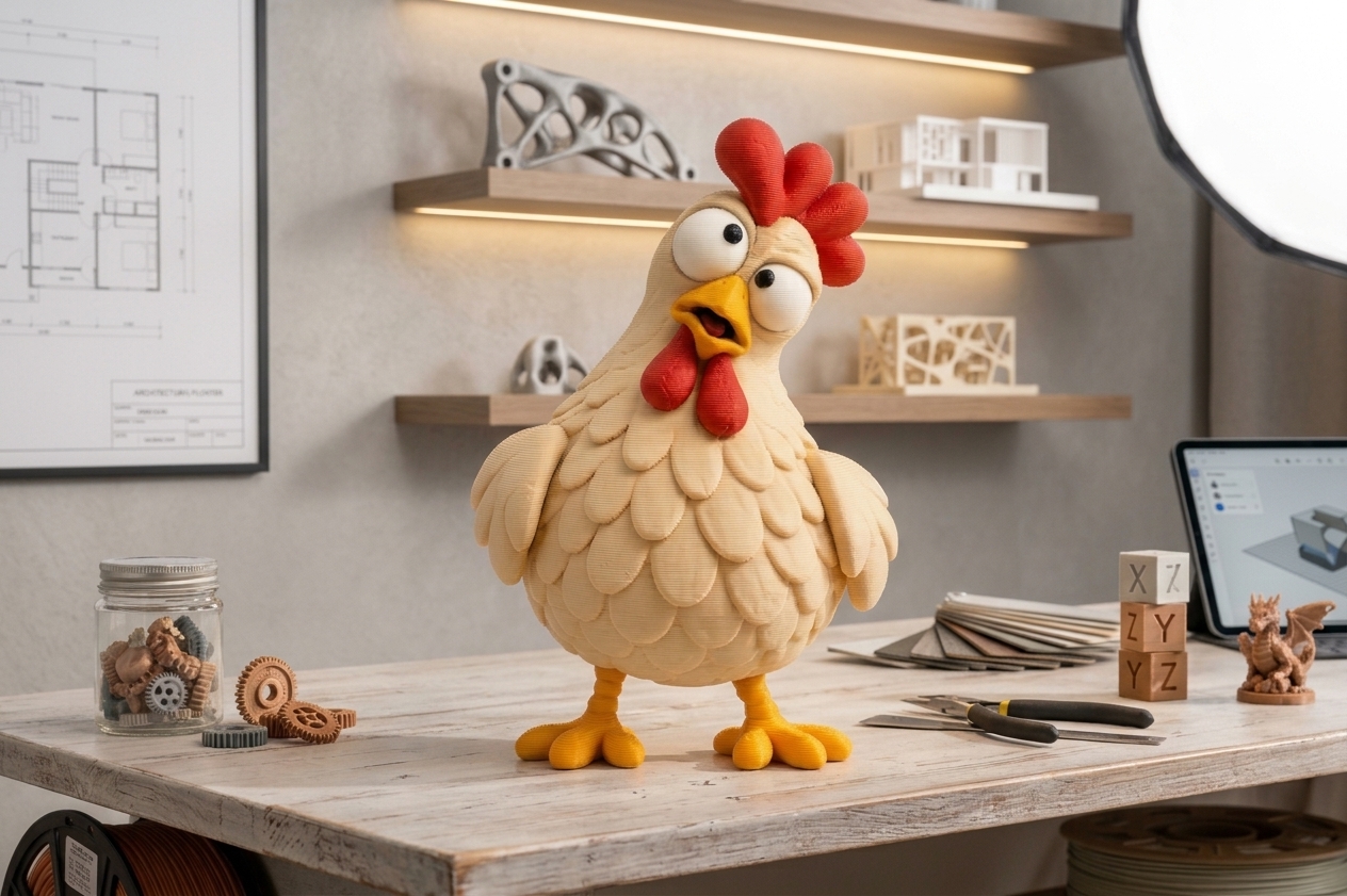 Goofy Series Funny Chicken Figurine - Free 3D Print Model - MakerWorld