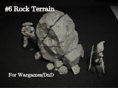 Rock Terrain 6, Boulder for Tabletop Games