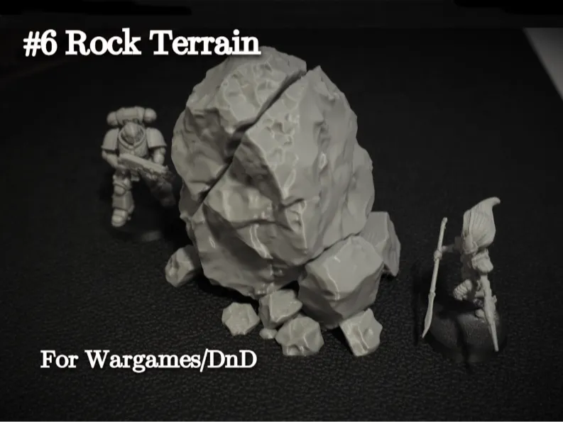 Rock Terrain 6, Boulder for Tabletop Games