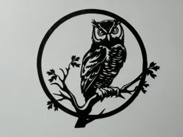 Silhouette ronde d'un hibou sur une branche — photo 3