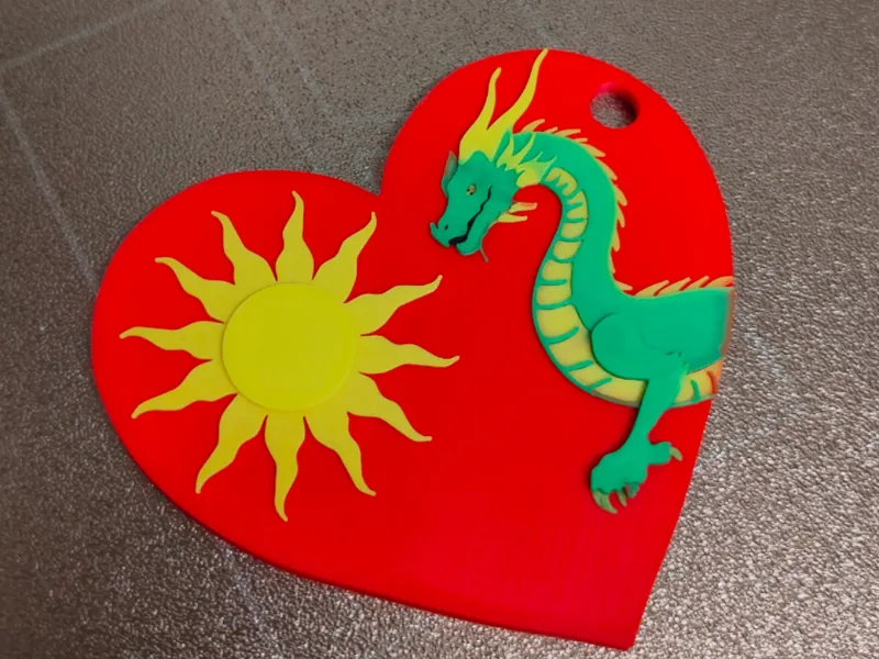 Dragon heart sun keychain!