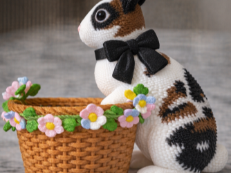 Lightly Knitted Easter Bunny candy bowl