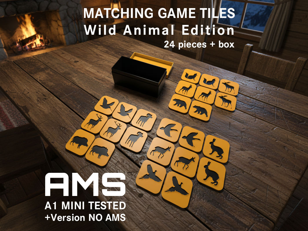 Matching Game Tiles 24 cards| Wild Animal + bonus