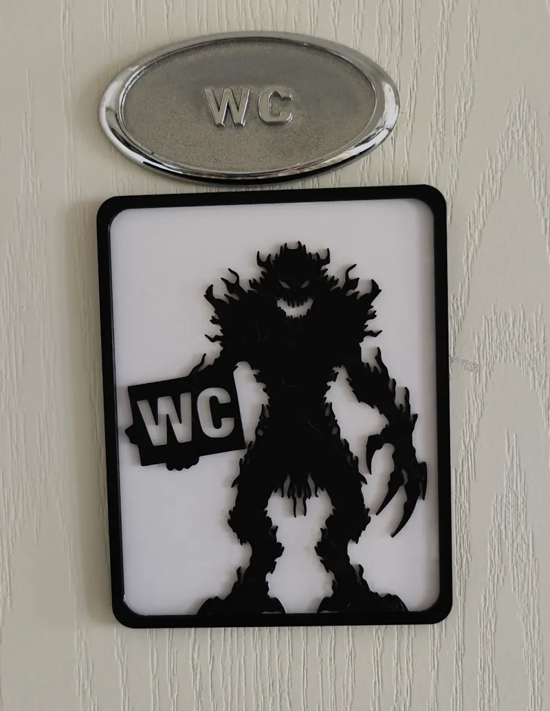 Toilet Monster Sign
