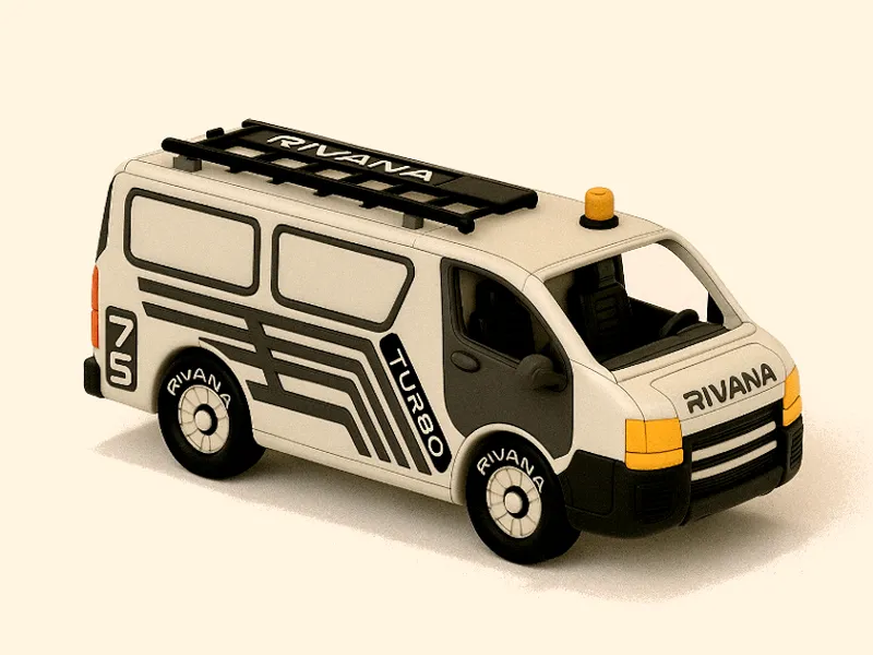 Yellow Utility Van with Movements