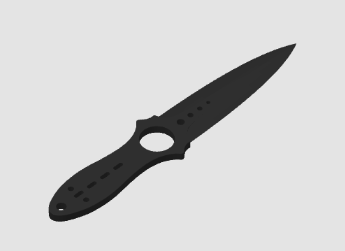 Miniatura 4 do modelo 3D knife with long chain
