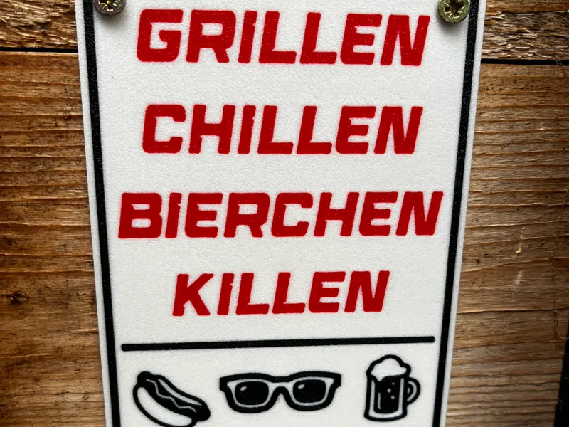 Grill Schild Chillen
