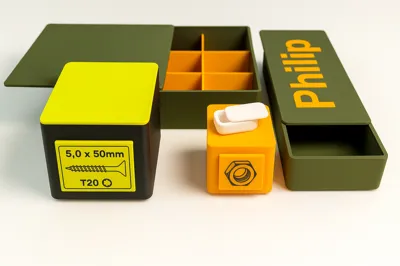 Adjustable box with sliding lid (parametric) - Free 3D Print Model ...