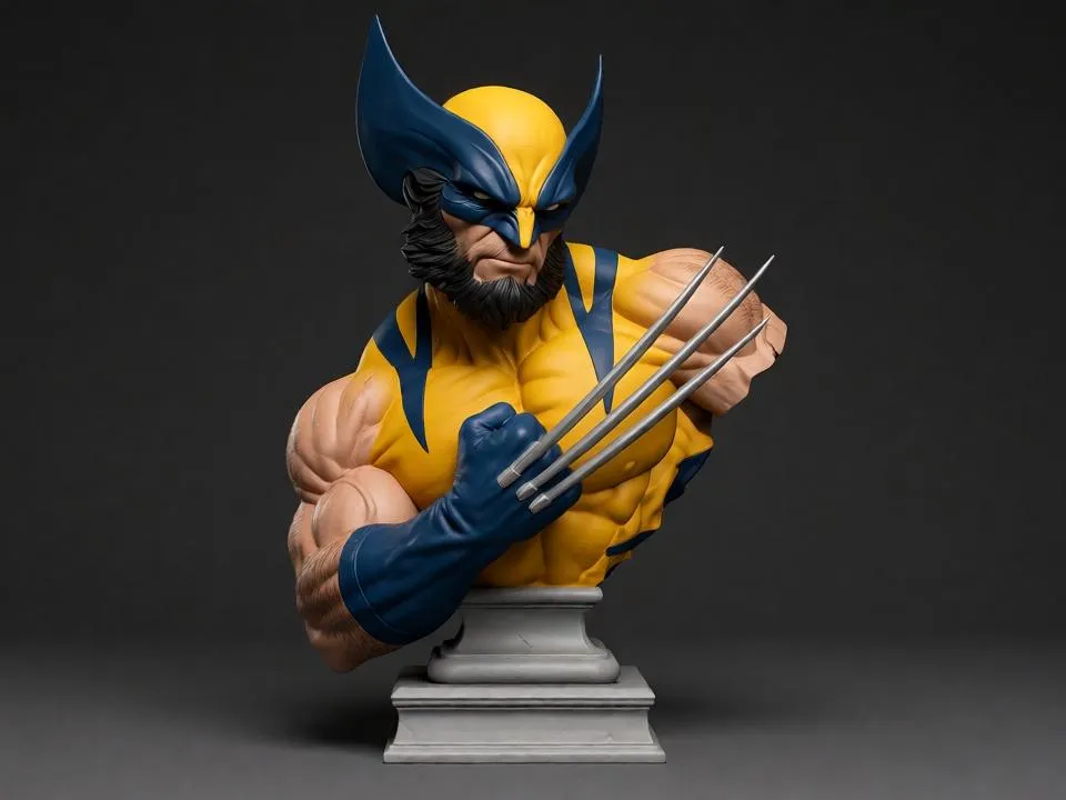 Figura decorativa: Wolverine Bust Fan Art. Referencia del modelo original.