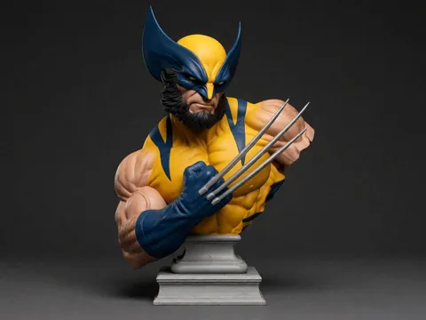 Figura decorativa: Wolverine Bust Fan Art — referencia de MakerWorld