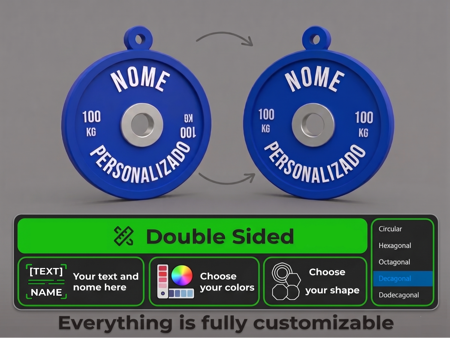 Custom weight Plate / Anilha Customizavel