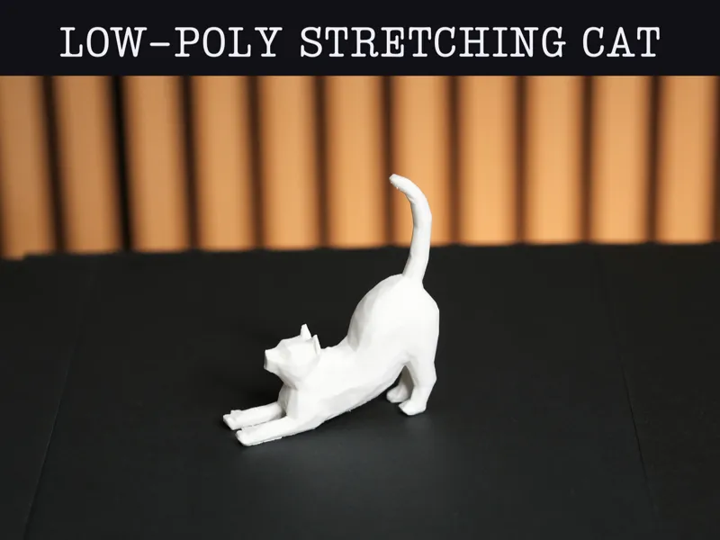 Low-Poly Stretching Cat