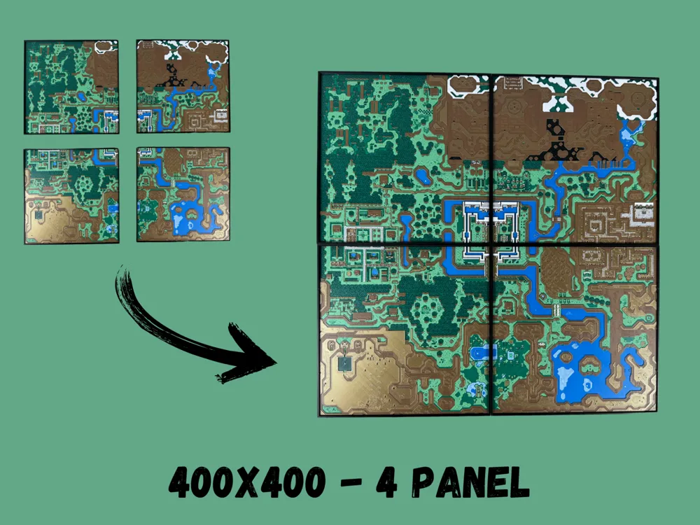 Legend of Zelda - A Link to the Past - 4 Panel Map