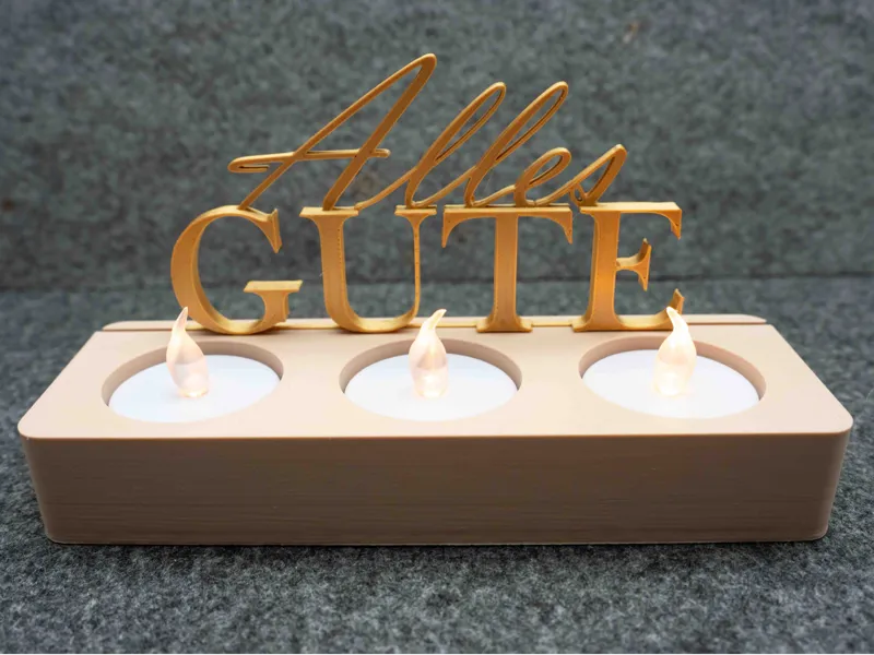 "Alles Gute" Teelichthalter
