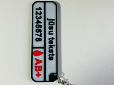 key chain tag with blod type