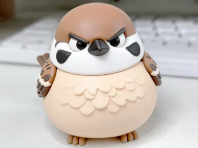 "Little Sparrow" Gift Box Storage Ornament (Multi-color Print) Cute Adorable Chubby Sassy-faced Little Fat Bird