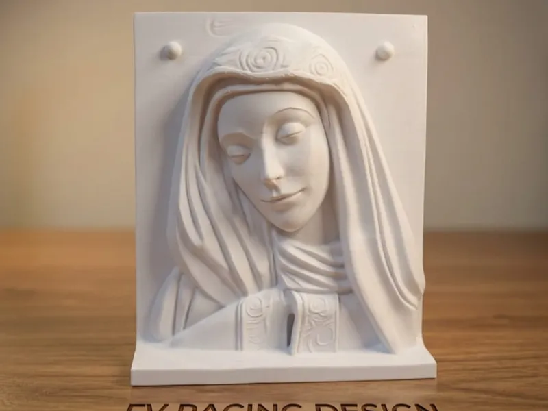 [3D Printable Relief Art] Maria vergine Madonna 