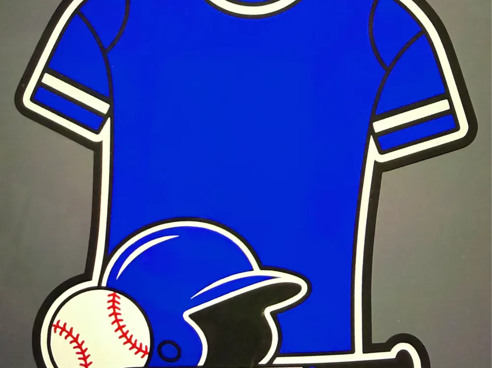 Pieza para disfraz o exhibición: BASEBALL JERSEY SPIRIT STICK TEMPLATE. Referencia del modelo original.