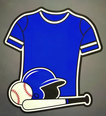 Pieza para disfraz o exhibición: BASEBALL JERSEY SPIRIT STICK TEMPLATE — vista de referencia 3