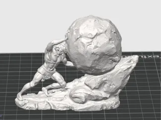 Sisyphus sculpture marble