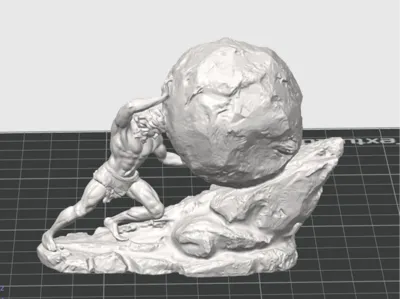 Sisyphus sculpture marble