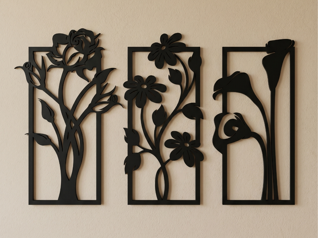 3D Flowers Wall Art