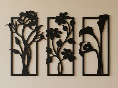 3D Flowers Wall Art