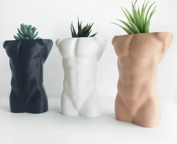 Male Body Vase - Nude Man Torso - Modern decor - Erotic Male Sculpture