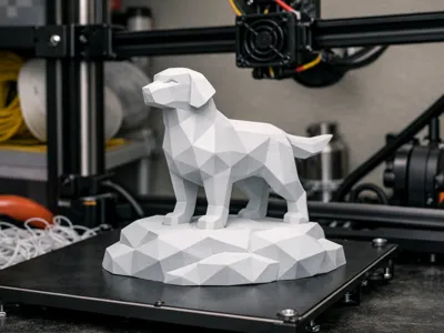 low poly dog