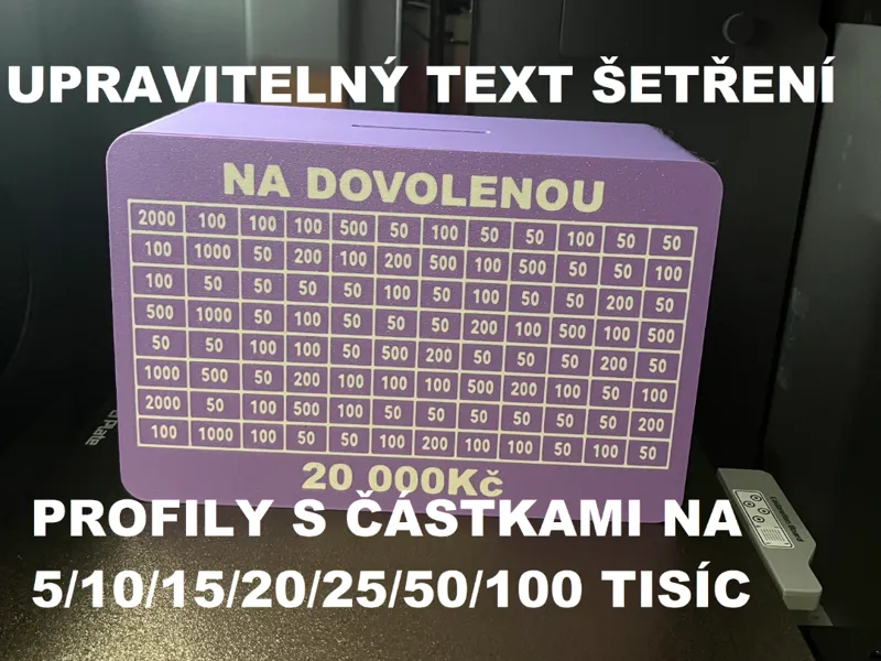 Odškrtávací Kasička Různé Sumy - Upravitelný Text
