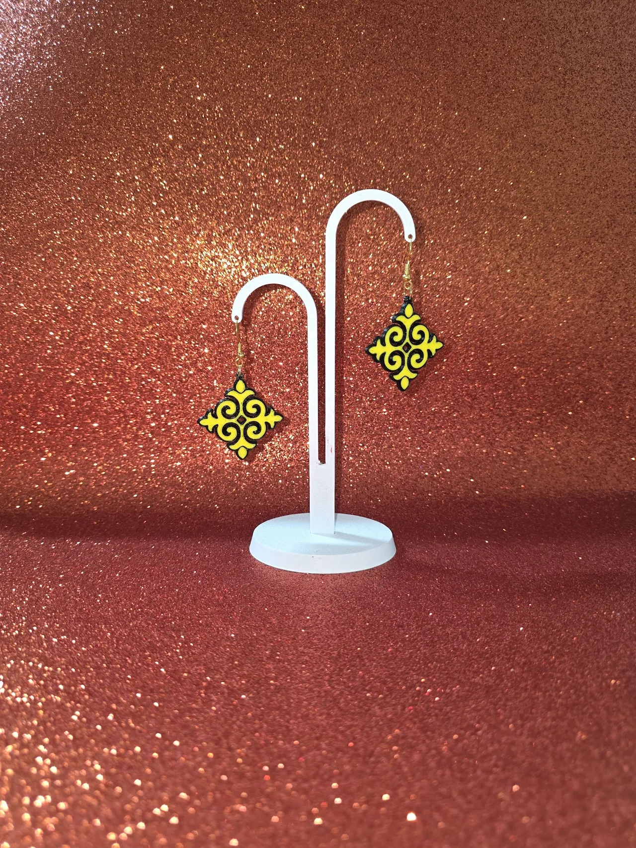 Kazakh ornament earrings view 3