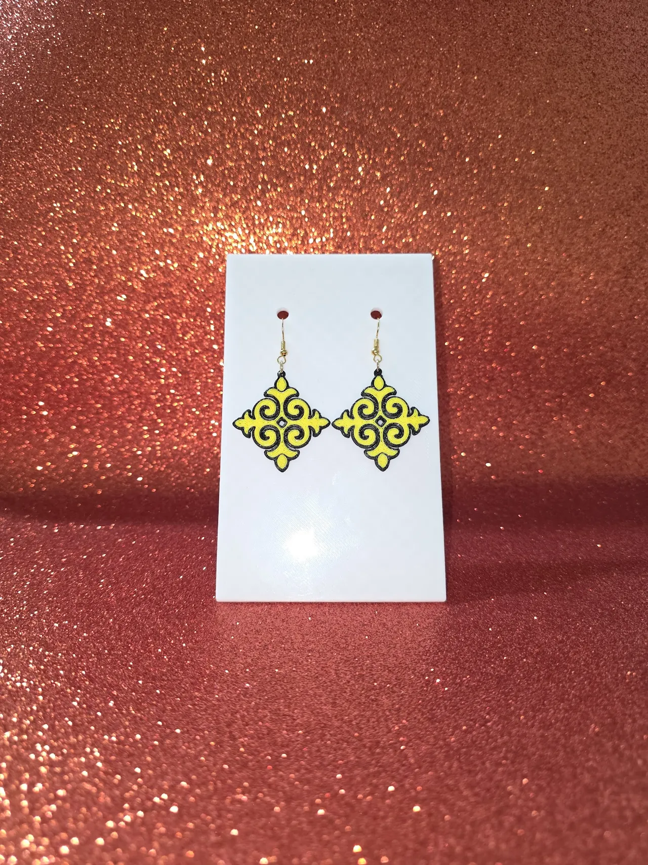 Kazakh ornament earrings view 2