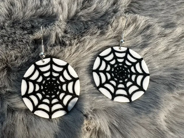 Spider web earrings