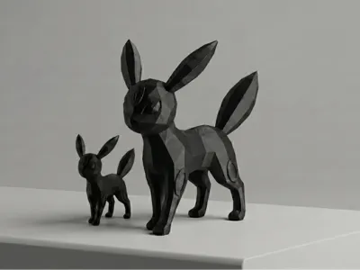 Low Poly Umbreon - Stylized Pokémon Desktop Friend