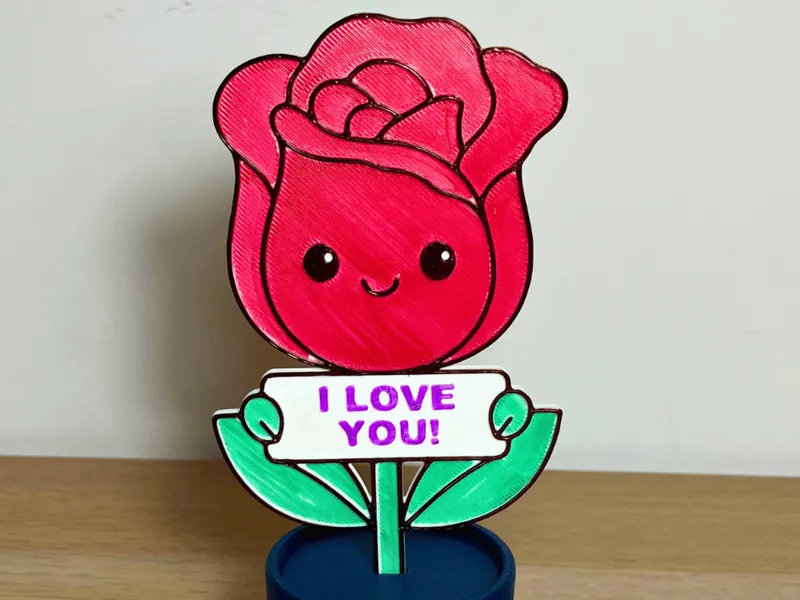 I Love You Rose Colouring Activity