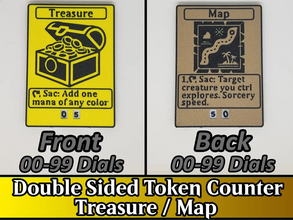 Double Sided MTG Token Counter: Treasure / Map by TheMakerSphere ...