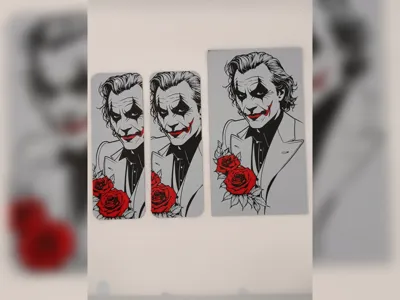 Ledger Joker Red Rose hueforge Bookmark Set