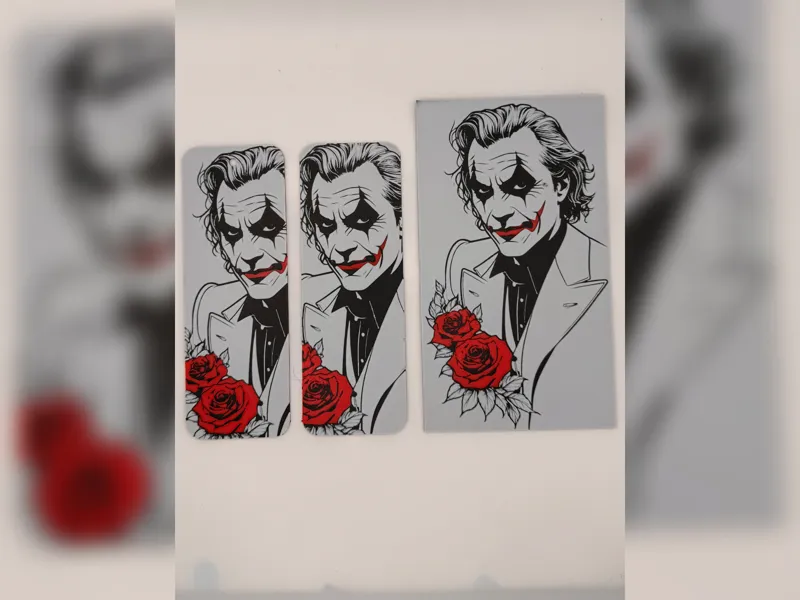 Ledger Joker Red Rose hueforge Bookmark Set